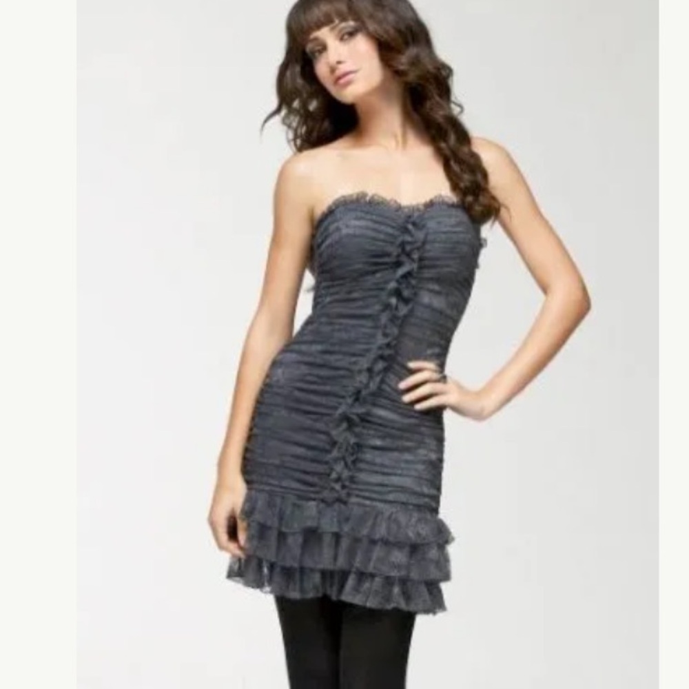 Bebe Strapless Lace Lolita Dress